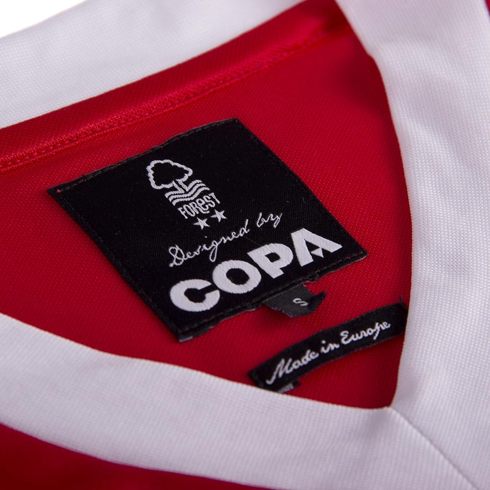 COPA - Maglia retrò - Calcio - Uomo - Nottingham Forest Finale Coppa dei Campioni 1979 - Rosso - 100% Poliestere