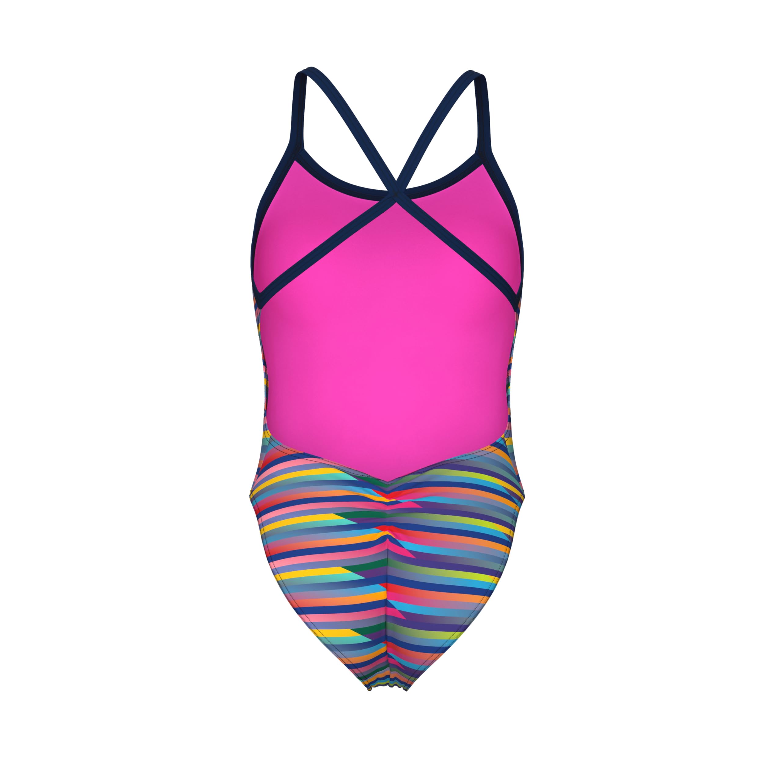 ARENA Damen Women’s Performance Racing Stripes X Criss Cross Back One Piece Swimsuit Badeanzug