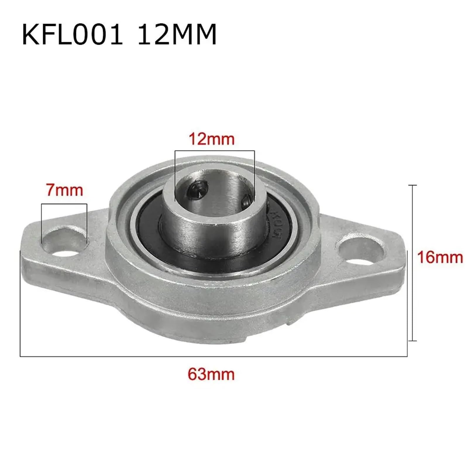 Carcasa de bloque montada en eje, 8mm, 10mm, 12mm, 15mm, rodamiento de bloque de almohada, rodamiento de empuje, aleación de ZINC, KFL08 KFL10 KFL12 KFL15(KFL005 25MM)