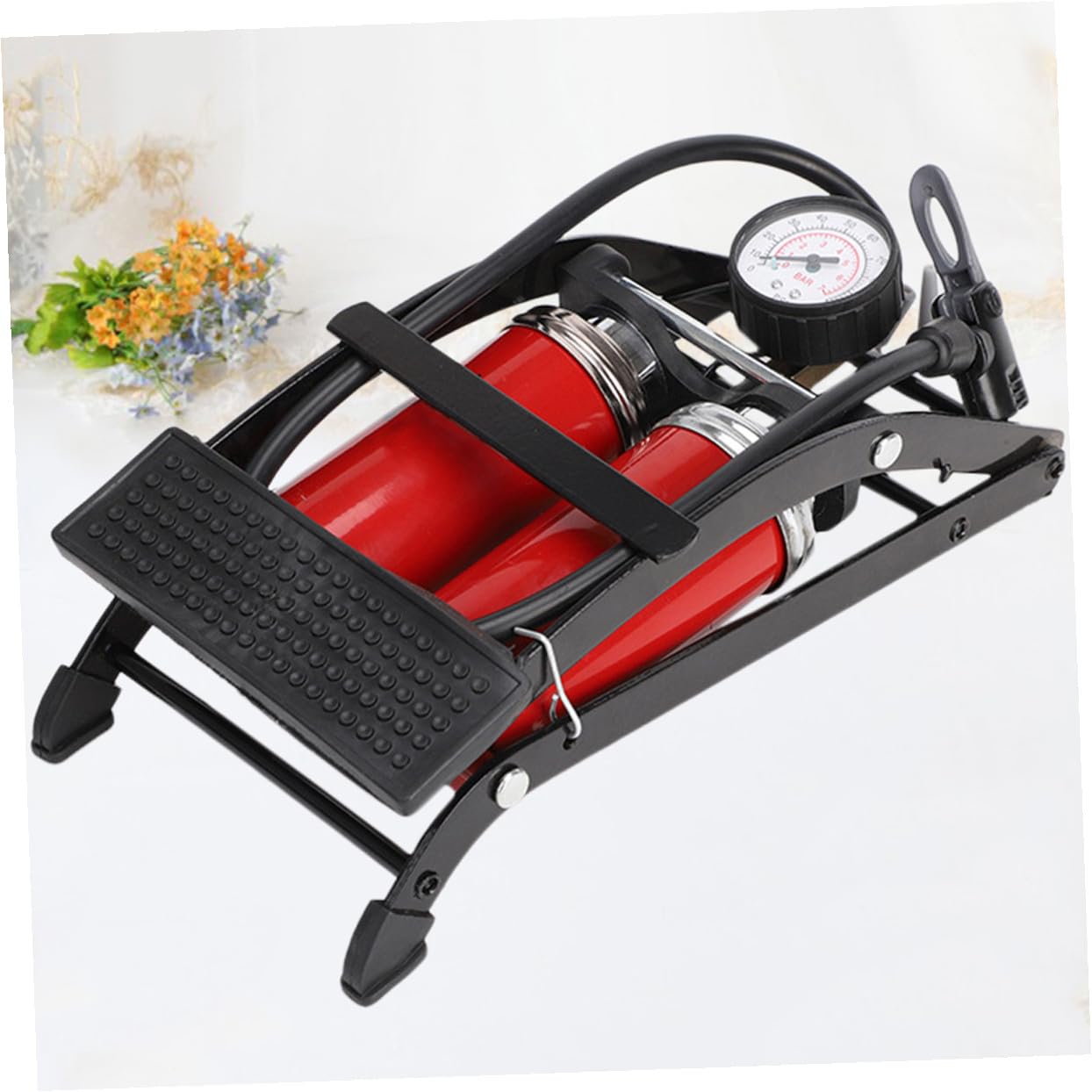 Hemobllo Luftdruck der Pedale tragbare Luft Inflator Fahrräder Mini-Fußpumpe Fahrrad Luftdruck Pedalluftpumpe Fußpumpe für Fahrrad