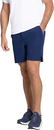 IBKUL Mens Performance Shorts 4-Way Stretch, Quick-Dry, Moisture-Wicking, Odor-Resistant with Liner & Pockets 98001