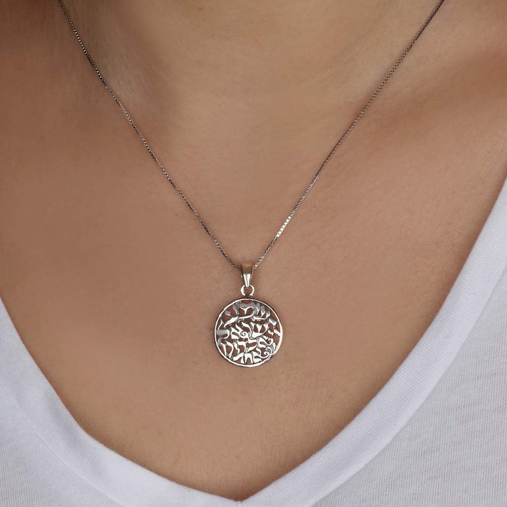 Shema Necklace 925 Sterling Silver - Pendant Necklace - Jewish Jewelry for Women, Men - Shema Necklace for Men - Kabbalah Pendant Jewelry -Holy Land Gifts, Chain Necklace, Hebrew, Bible Blessings Gift - Image 3