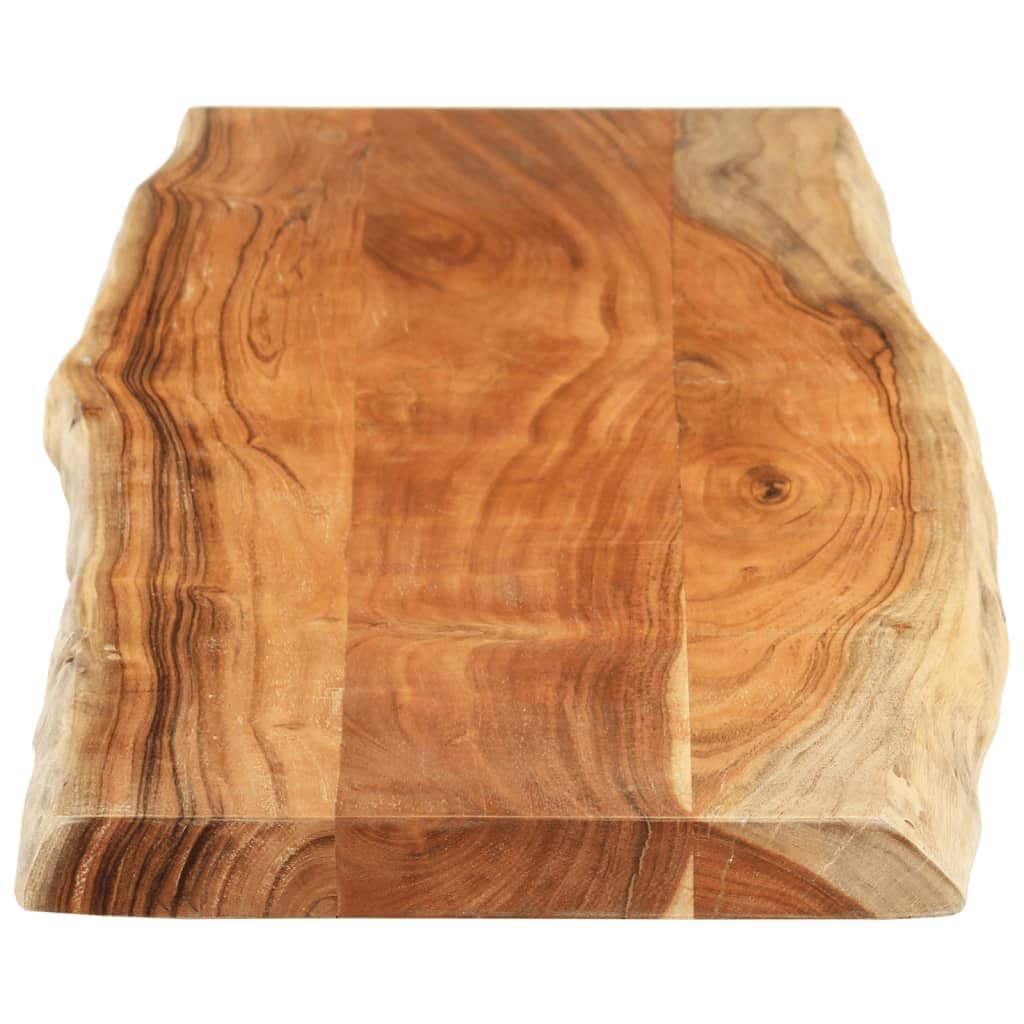 Générique Piano da tavolo, 180 x 40 x 3,8 cm, rettangolare, in legno massiccio acacia, piano da tavolo a bordo vivo rustico, per bar o supplementare, superficie liscia facile da pulire