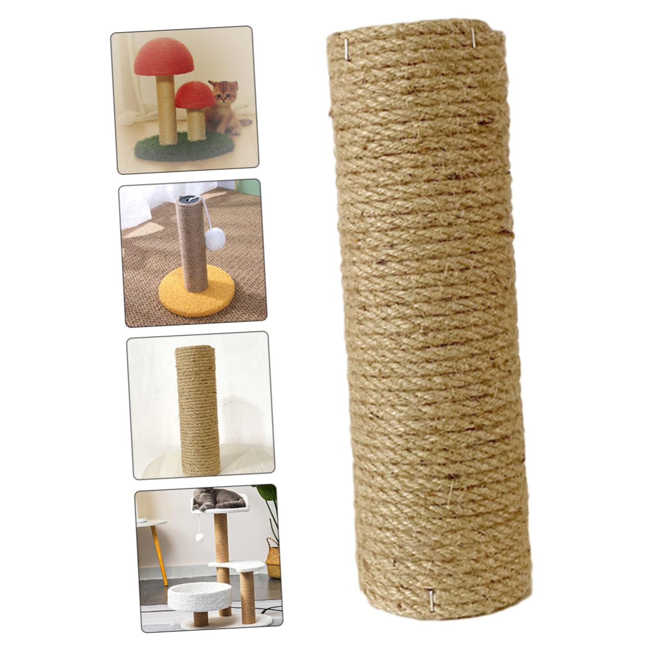 Poste Rascador Vertical para Gatos de Madera y Cuerda, Resistente al Desgaste, Adecuado para Reemplazo en Árboles para Gatos y Protección de Muebles