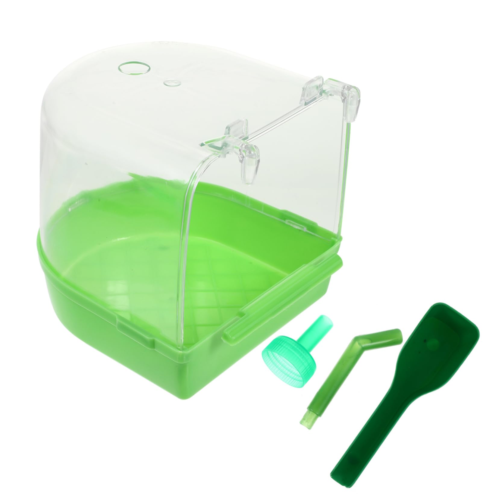 Housoutil 3pezzi Bagnetto per Uccelli con Gabbia Multifunzionale e Copertura Vaschetta per Pappagalli e Canarini Facile da Installare e Rimuovere Resistente Promuove Abitudini di Bagno Sane