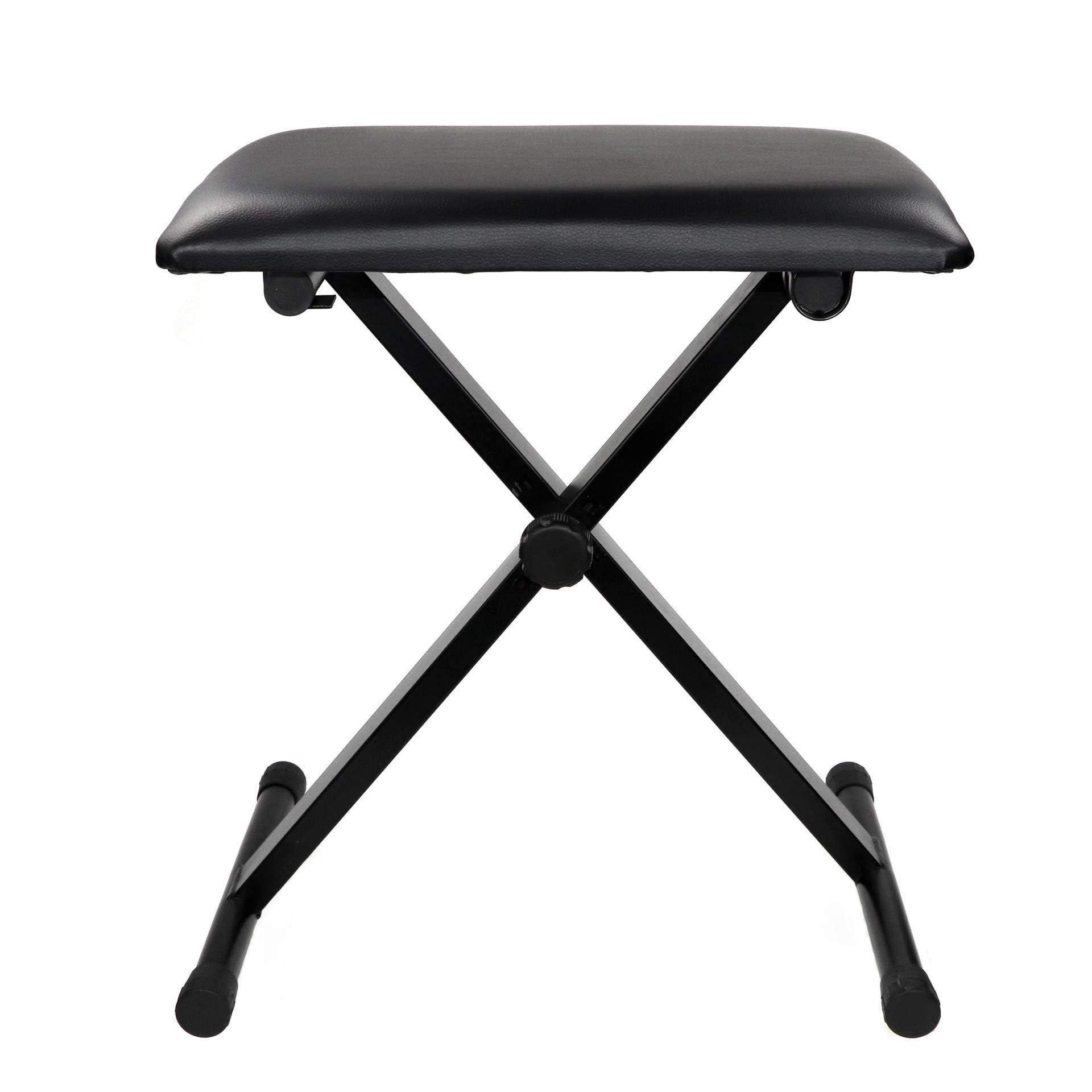 Longeye Adjustable Piano Keyboard Bench Comfortable and Stable, X-Design, Black