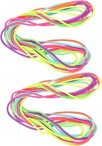HEALLILY 2Pcs Jump Rope Rubber Skipping Rope Elastic Fitness for Outdoor Exercise Coordination Training