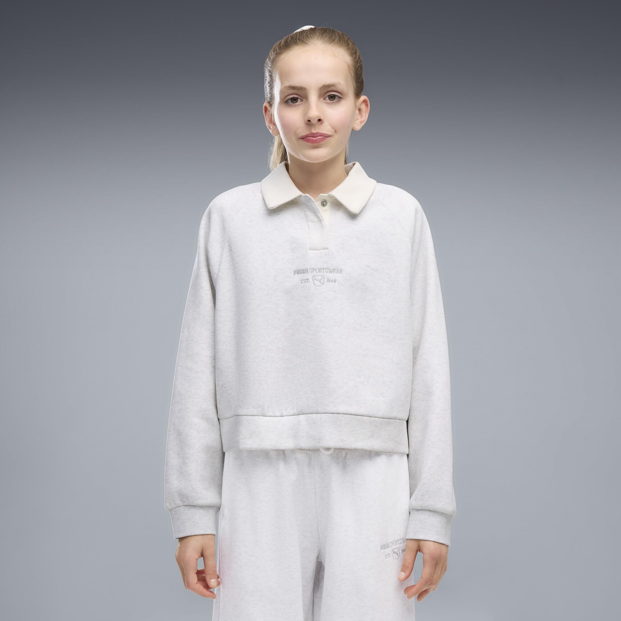 PUMA Sudadera Corta de Felpa Holgada Class Niño