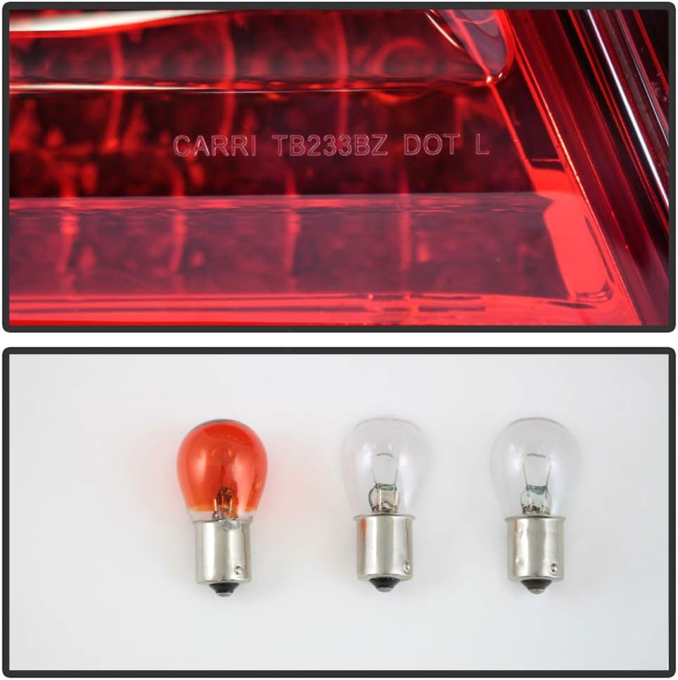 ACANII - For 1996-2002 Mercede-Benz W210 E300 E320 E430 E55 Red Clear LED Tail Lights Brake Lamps Pair Set Left+Right
