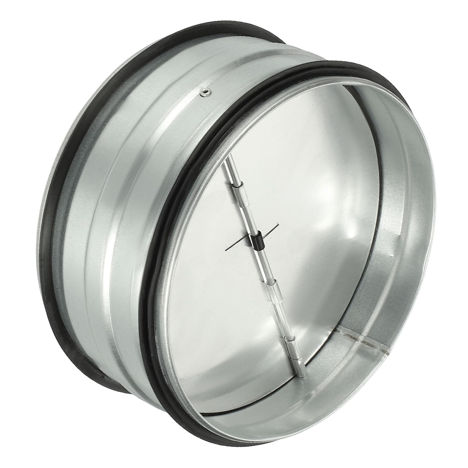 YOKIVE 6-inch HVAC Backdraft Damper, One-Way Airflow Duct Draft Stopper with Spring-Loaded Folding Blades Inline Fan Vent, Great for Range Hoods Air Ventilation System (Silver Tone)
