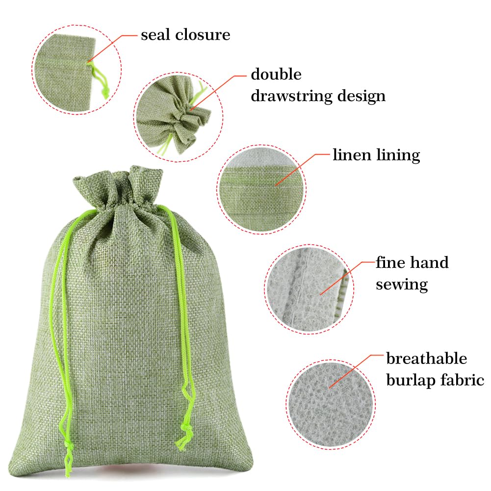 Lot de 50 sachets en toile de jute - 20 x 30 cm - Sacs cadeaux pour la fête des mères, le printemps et la communion - Réutilisables - Pour mariage, bijoux et fête (couleurs mélangées)