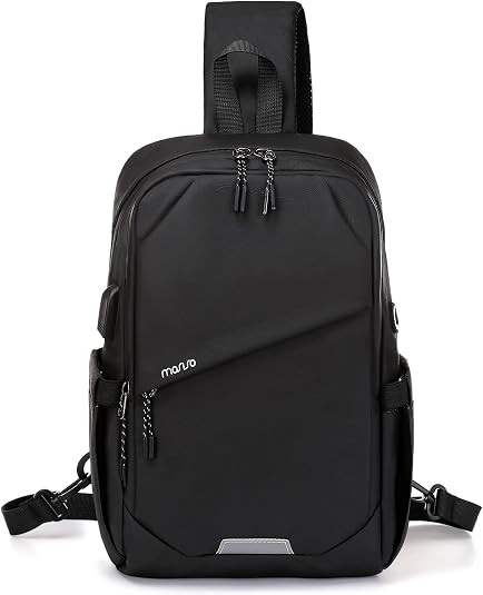 FANDARE Uomo Zaino Monospalla Antifurto Zaino Spalla con USB Grande Borsa a tracolla Sling Bag
