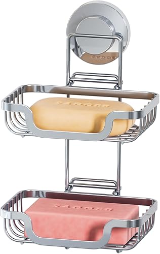 Miniatura 11 de TAILI - Jabonera con ventosa para jabón, porta-champú de barra para pared de ducha, bandeja de ahorro de jabón con drenaje para baño, soporte de