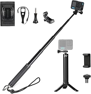 HSU Extendable Selfie Stick Tripod For GoPro, Phone And Digital - View #7