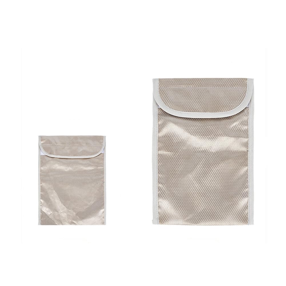 OLYCRAFT 2 Pcs 2 Styles EMF Blocking Shield Sleeves for Cell Phone and Tablet PC 17.8x11.9cm/27.5x20cm Anti-EMP Signal Blocking Bags 3mm Thick EMF Protection Phone Sleeve for Cell Phone Security