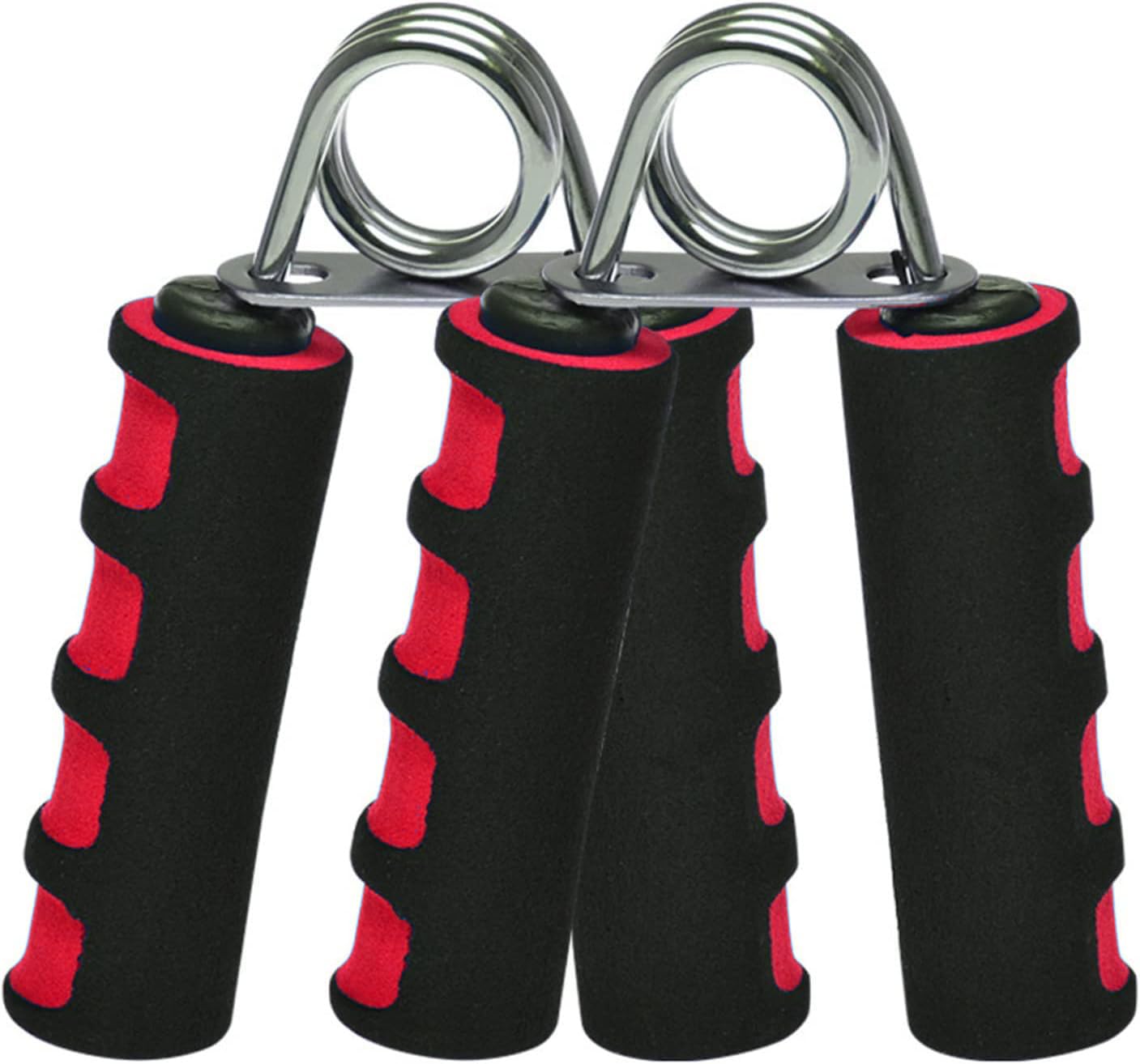 SOO SPORTS Hand Grips for Strength Training,Soft Foam Hand Workout Grippers, Strengthen Hand Grip Exerciser & Pack of 2 (Red/Blk)