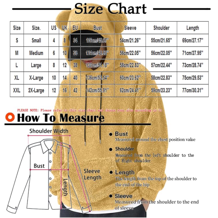 Fuzzy Hoodie Men Sherpa Sweatshirts Cute Bear Ears Long Sleeve Fluffy Fleece Hoodies Winter Warm Pullover Homewear3