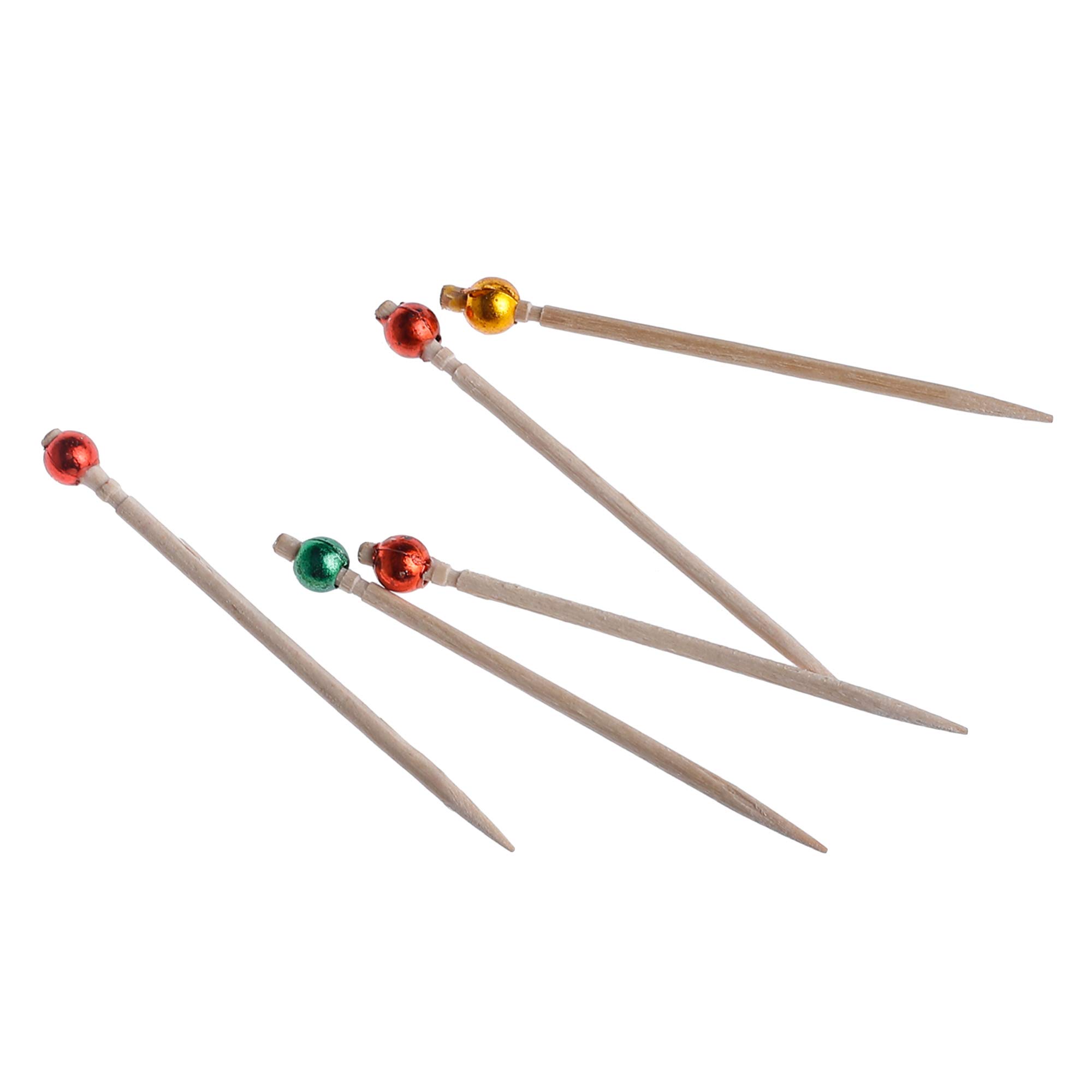 Homeish 420 Pcs Fancy Wooden Toothpicks, Cocktail Picks, Fruit Garnish Sticks | 7 cms Decorative Toothpicks for Snacks, Appetizers, Cupcakes | Eco-Friendly Party Supplies 1