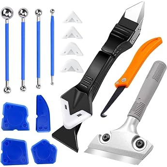 Silicone Joint Remover Tool Set 5 in 1 Silicone Squeegee and Silicone Remover Tool Set Silicone Joint Smoother Joint Scraper Silicone Joint Remover Set