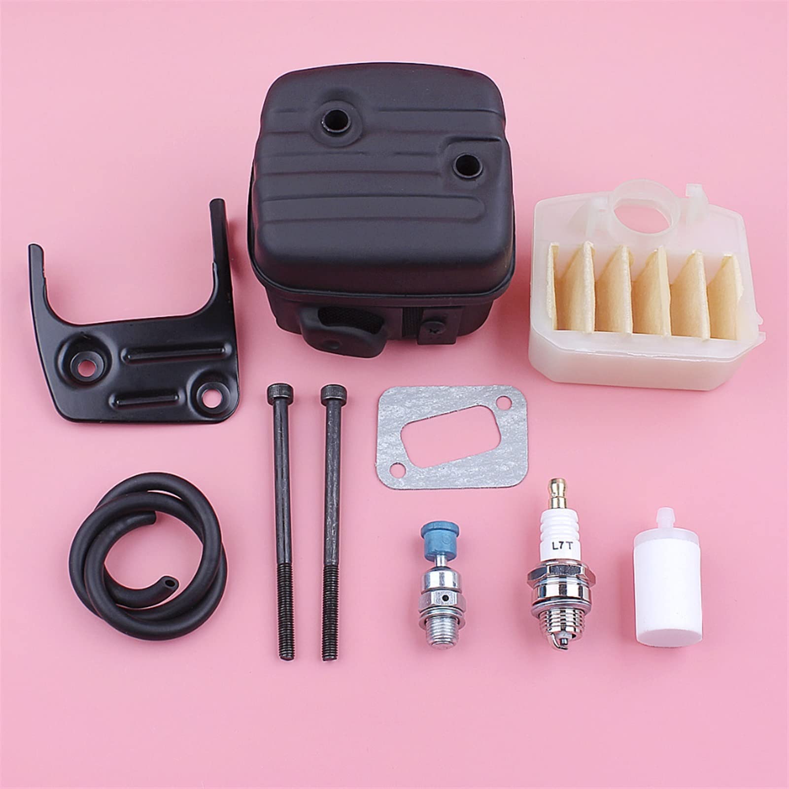 Junta de soporte perno del silenciador escape, for Husqvarna, 340 345 350 353 346XP línea filtro combustible aire bujía pieza repuesto motosierra Kit de silenciador para motosierra
