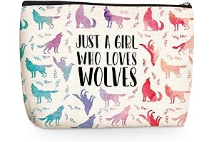 Cute Snow Wolf Watercolor Vape Makeup Bag Wolf Gifts Cosmetic Travel