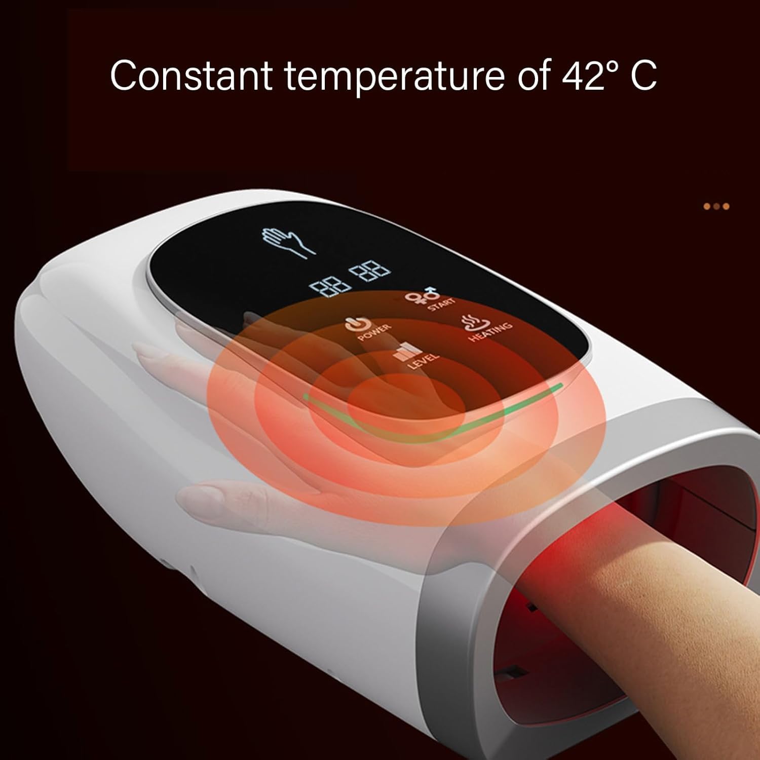 Massaggiatore Manuale Senza Fili, Guanti Massaggianti Con Funzione Di Compressione E Riscaldamento, 3 Modalità Di Massaggio, 3 Livelli Di Intensità, Design Ricaricabile Da 1800 MAh, Per Artrite