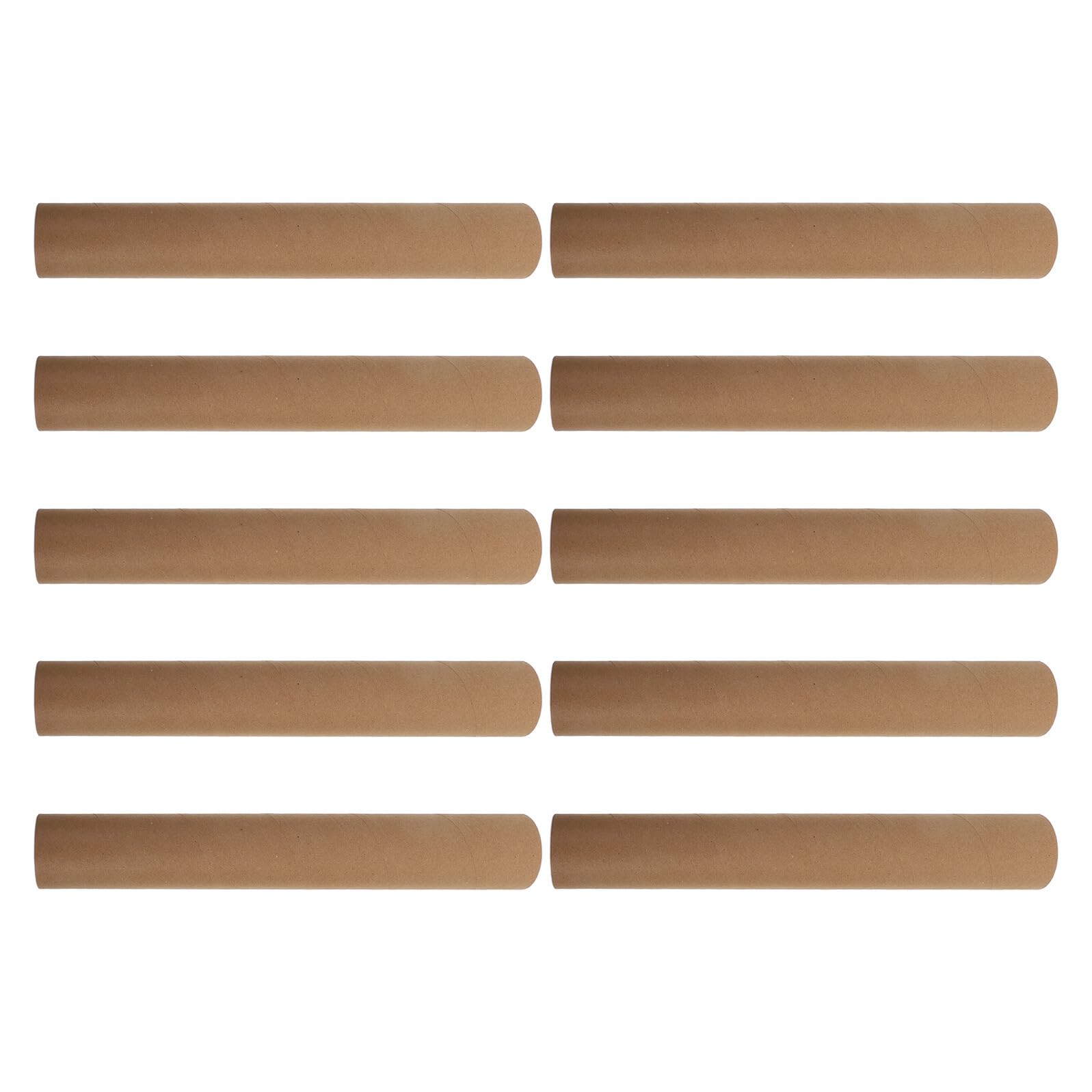 Lot de 10 Tubes d'Expédition Kraft Rond 40 CM avec Bouchons Tubes en Carton Renforcé pour Affiches Dessins et Canne à Pêche et Protection pour Documents Roulés