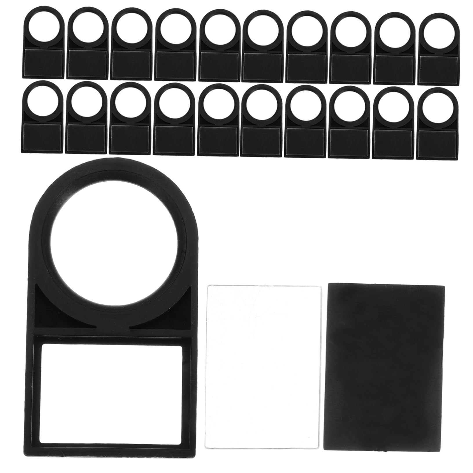 KOMBIUDA 50 Placas De Identificación Para Interruptores Pulsadores Plástico Con Abertura Redonda 2.12X1.18In Indicador Visible Para Paneles Eléctricos Y Equipos Industriales
