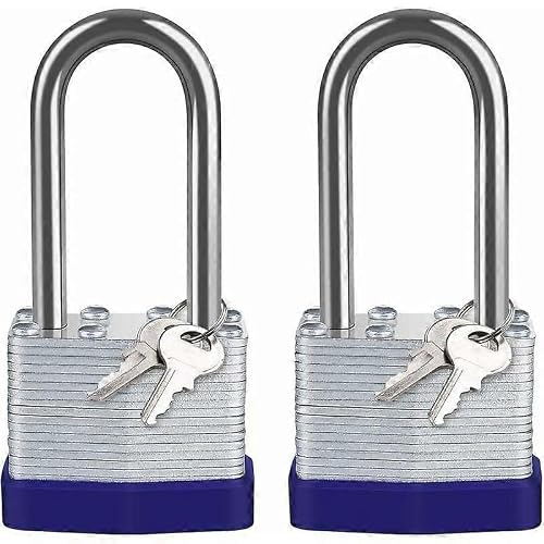 Joyhappst Image Color 40Mm Laminated Steel Outdoor Padlock, [2 Pack][4 Keys] Waterproof Very High