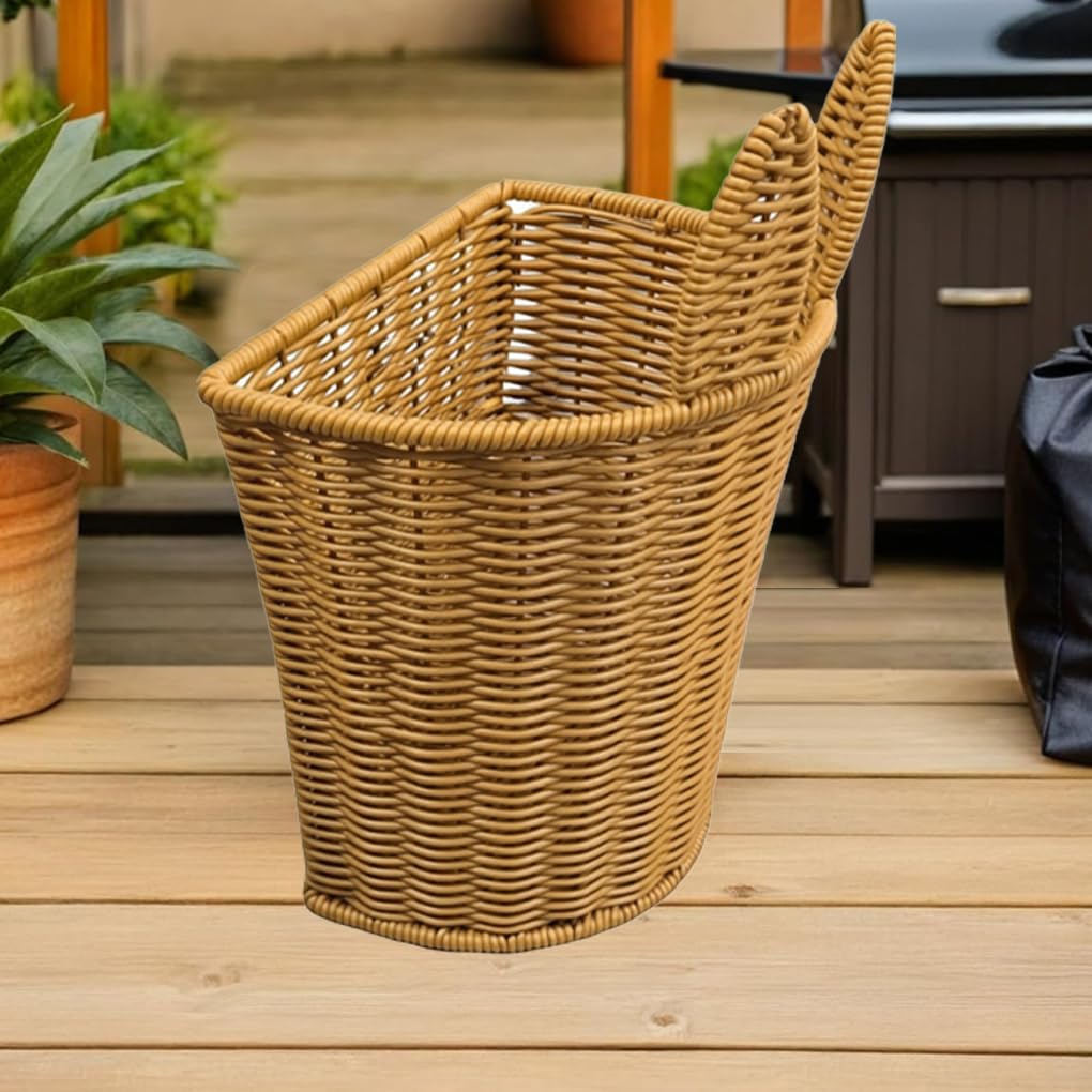 Mochila de Picnic de Mimbre sintético, fácil de Limpiar, Ideal para Recoger Hojas de té y Disfrutar de Aventuras de Camping. Transporte con Manos Libres.