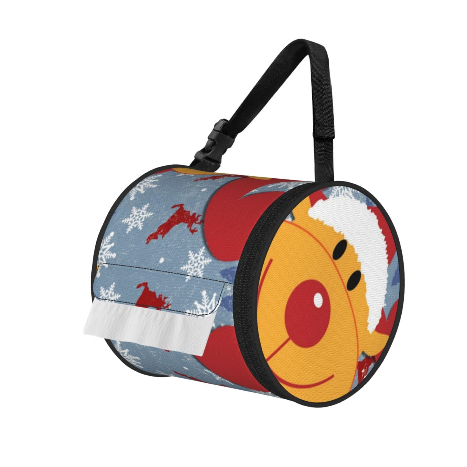 Christmas Deer Print Hanging Toilet Paper Holder Camping Paper Towel Holder Portable Car Roll Paper Storage Bag With Adjustable Strap Suitable For Bathroom,Kitchen