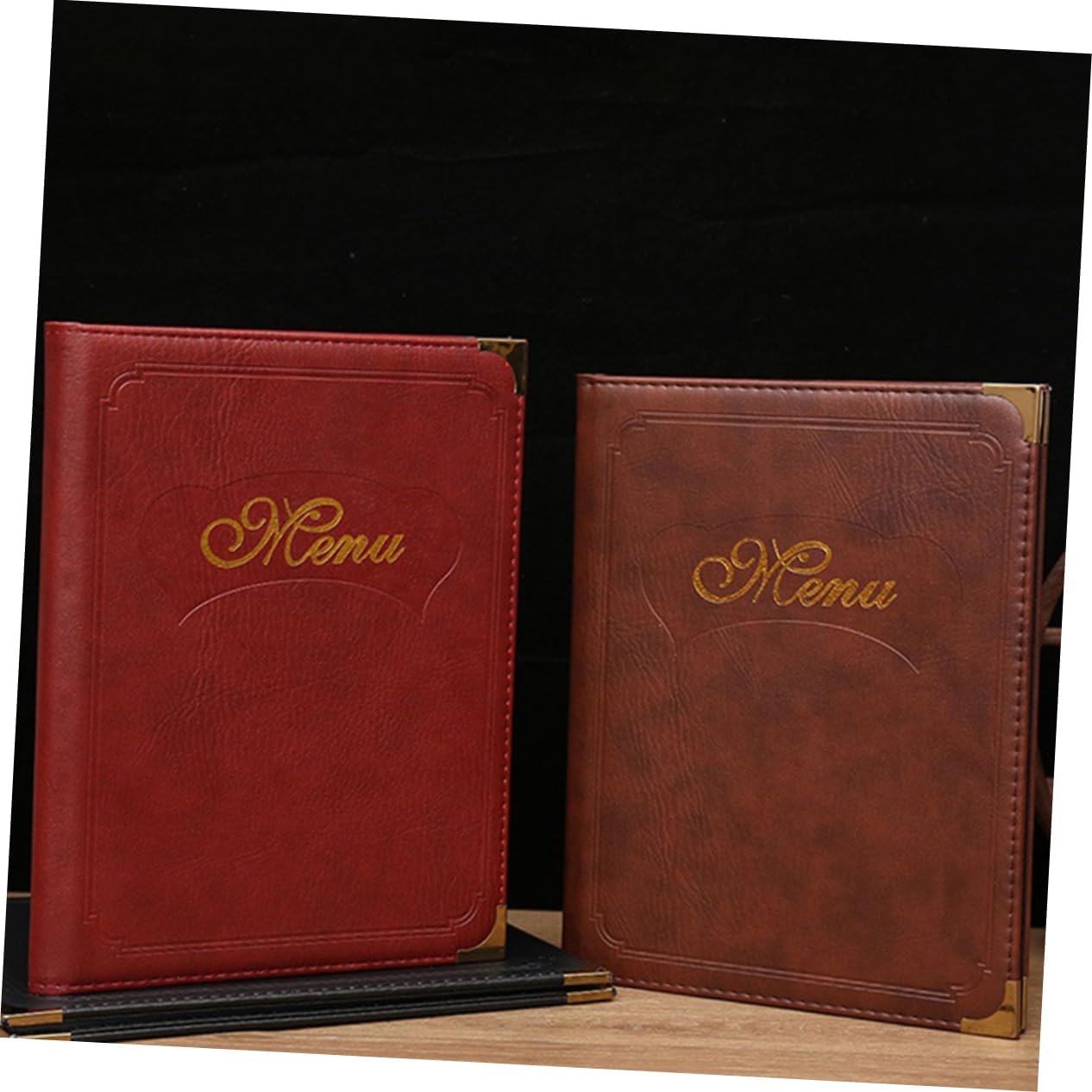 2pcs Ordering Menu Book Menu Holder Pad Restaurant Order Pad Pu Leather Sleeves Hotel Book