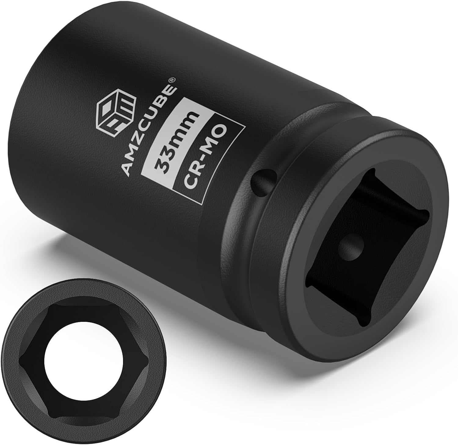1 Inch Drive 33mm Deep Impact Socket, 80mm Anti-Break Cr-Mo Long Socket with 6-Point Radius Corner Design
