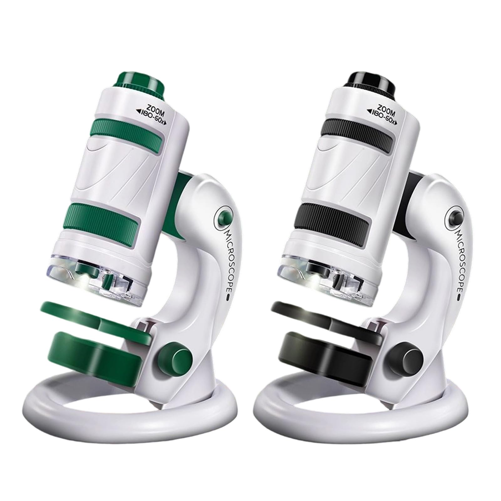 Instrument scientifique portable avec grossissement 60x-180x, base amovible, lumière LED, 12 diapositives, instrument sûr
