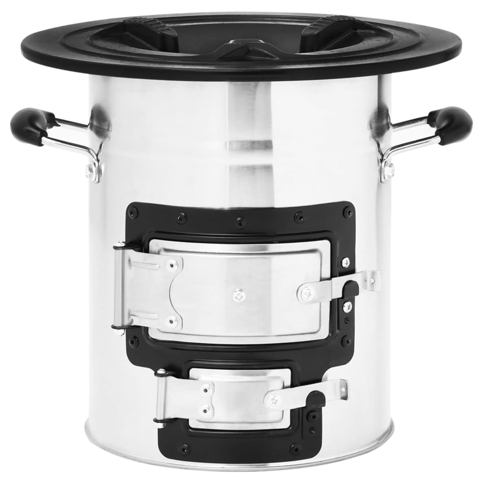 Stufa a Legna da Campeggio Argento 51,5x35x30,5 cm Acciaio Inox,Stufa a Legna compatta per Il Campeggio all'aperto e la Cottura di PIC-nic