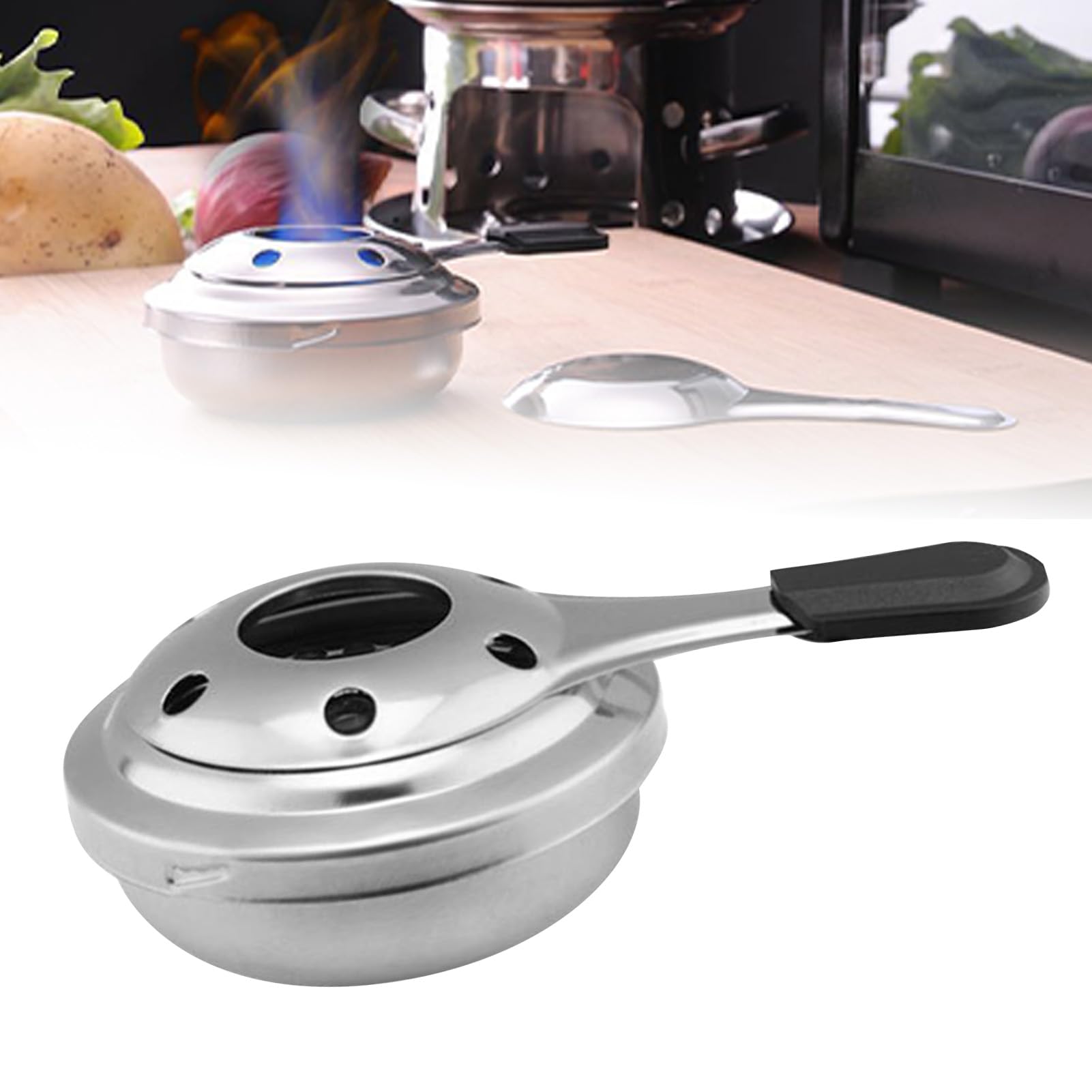 Réchauchaud à Alcool Pliable En Inox – Pour Camping Et Randonnée – 75 X 44 Mm