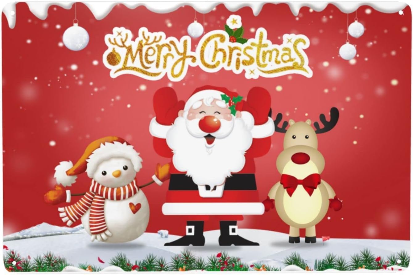 サンタクロースの金属製装飾プレート サンタクロースの金属製装飾プレート