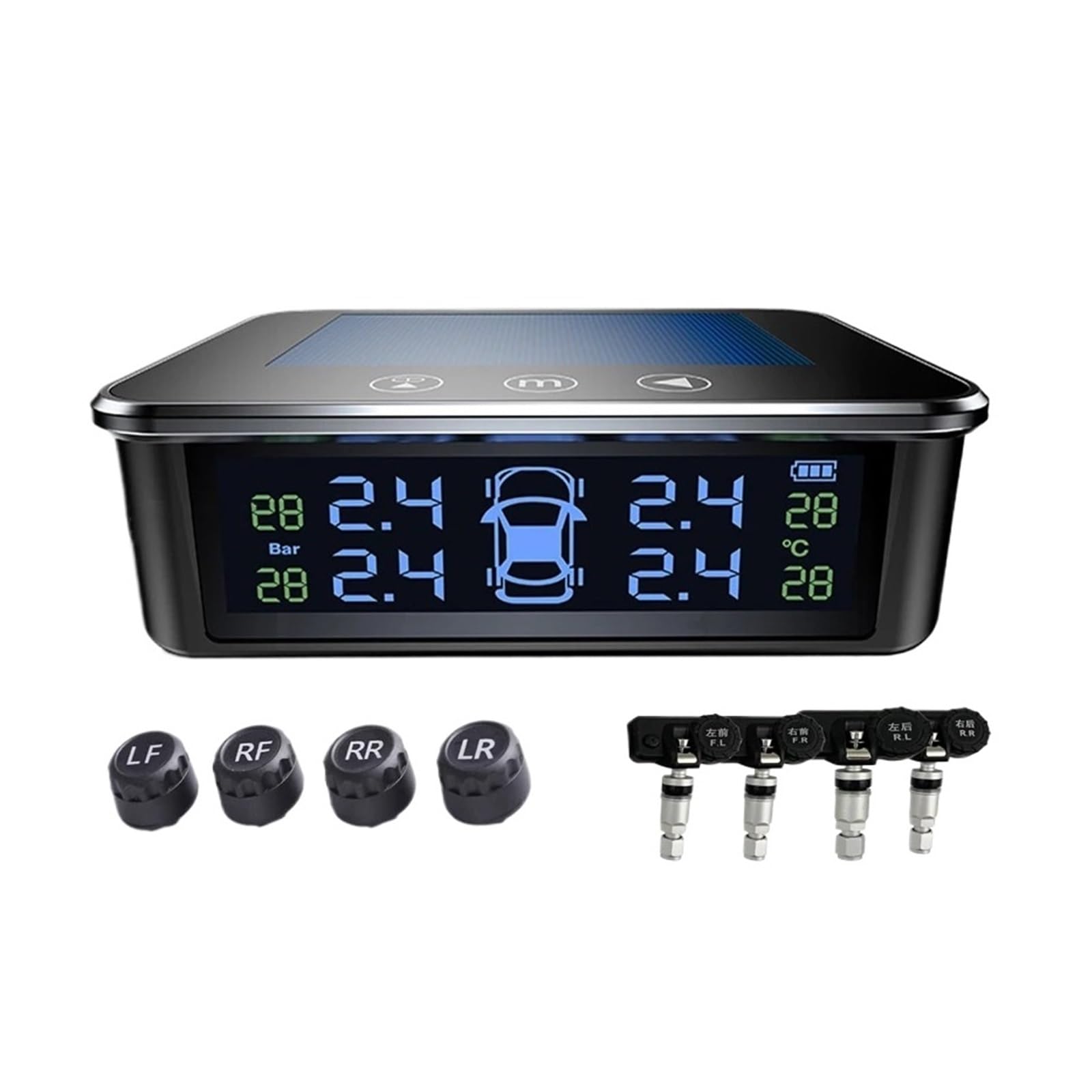System monitorowania ciśnienia w oponach TPMS Solarny Czujnik Ciśnienia W Oponach System Monitorowania Ciśnienia W Oponach Samochodowych Z Zewnętrznymi Czujnikami 4 Kół TMPS Do samochodów ciężarowych