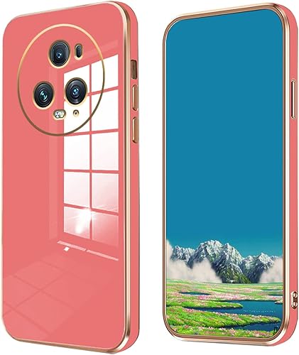 Miniatura 8 de Compatible con Honor Magic 5 Pro Funda de silicona rosa, chapado Honor Magic 5 Pro, funda delgada y suave a prueba de golpes (blanco)