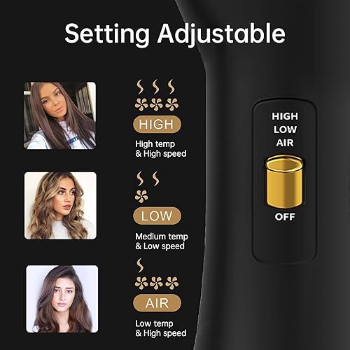 Miniatura 5 de Cepillo secador y voluminizador Cepillo de aire caliente de un solo paso con revestimiento de cerámica para secar, alisar, rizar, estilo peluquería