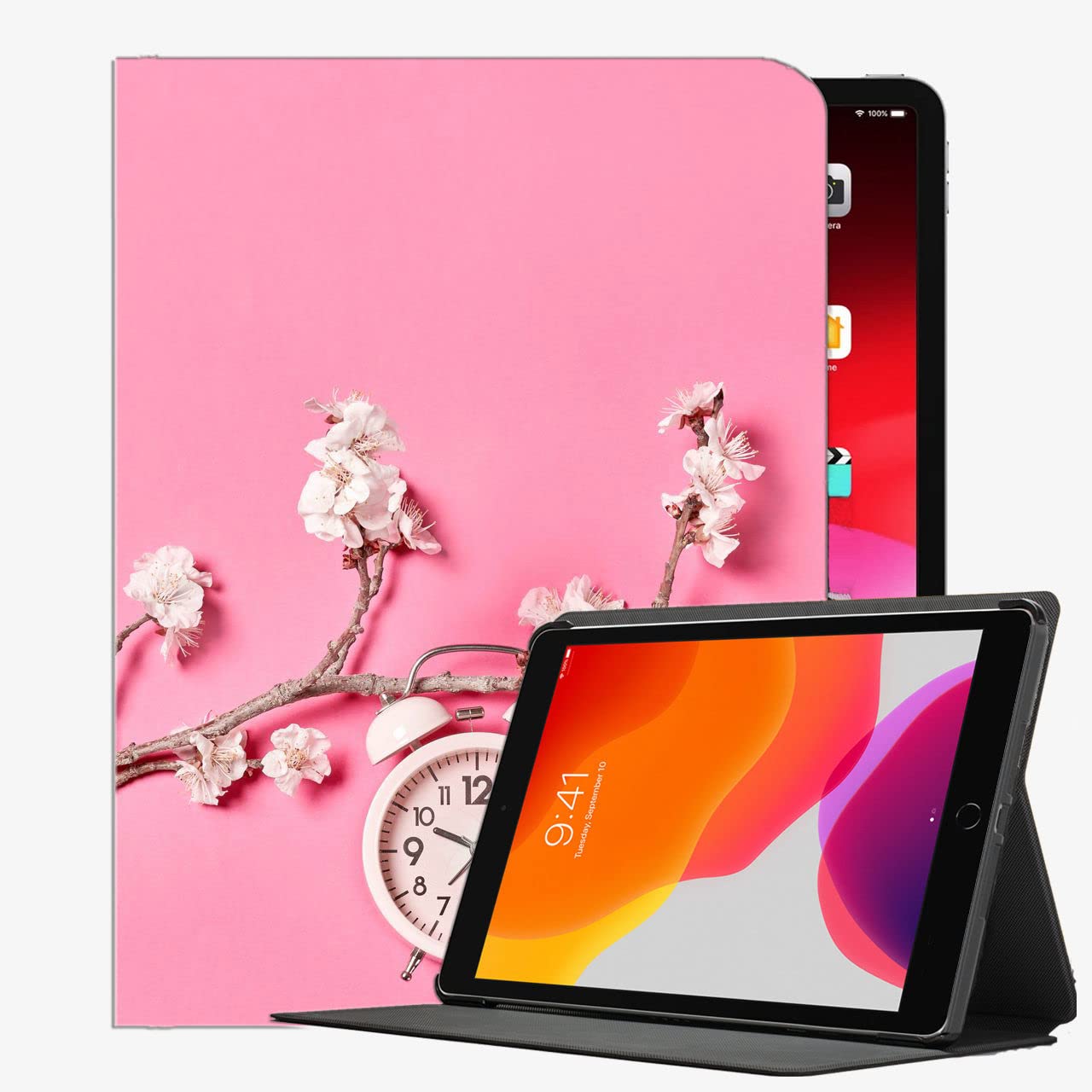 for iPad Pro 9.7 Case Cover,Sakura Flowers Clock 203171 Case Slim