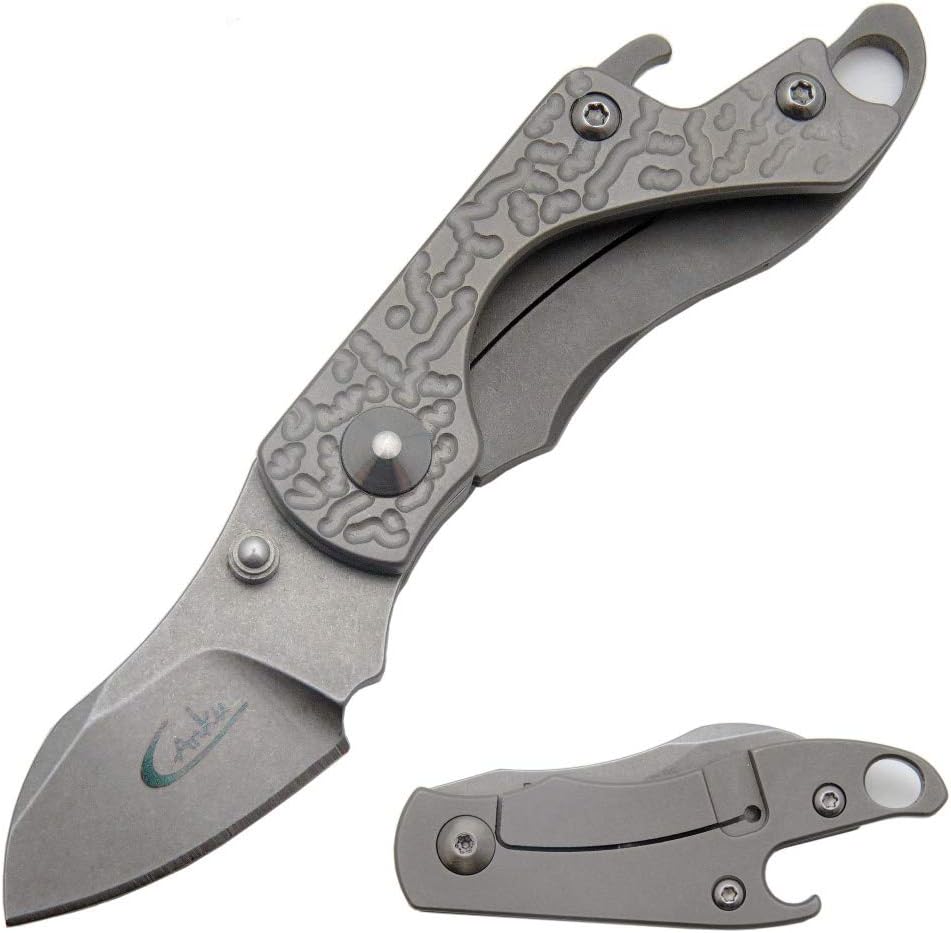 Ccanku C09 Mini Pocket Knife D2 Steel Blade Titanium Alloy Handle Folding Key Knife Outdoor Camping Knives
