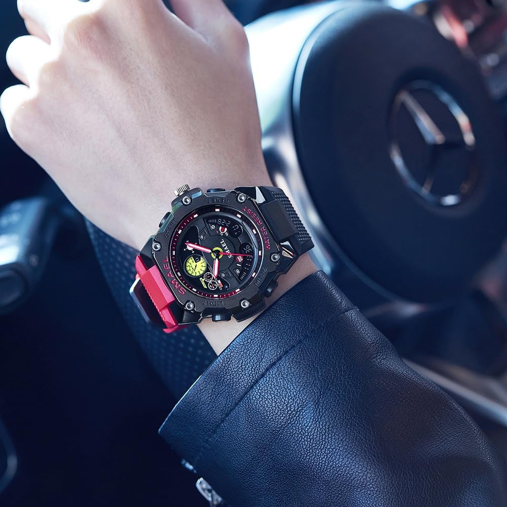 FANMIS Men Tactical Watches Digital Analog Military Sport Watches LED Big Face Outdoor Army Wristwatch Waterproof Alarm Running Training Stopwatch