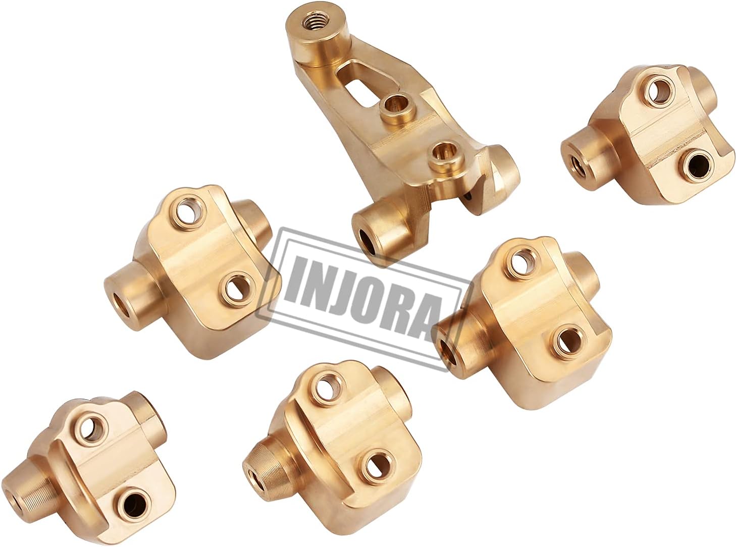 INJORA RC Axle Mount 6pcs Brass Shaft Mounting kit for Suspension Link for 1:10 RC Crawler TRX-6