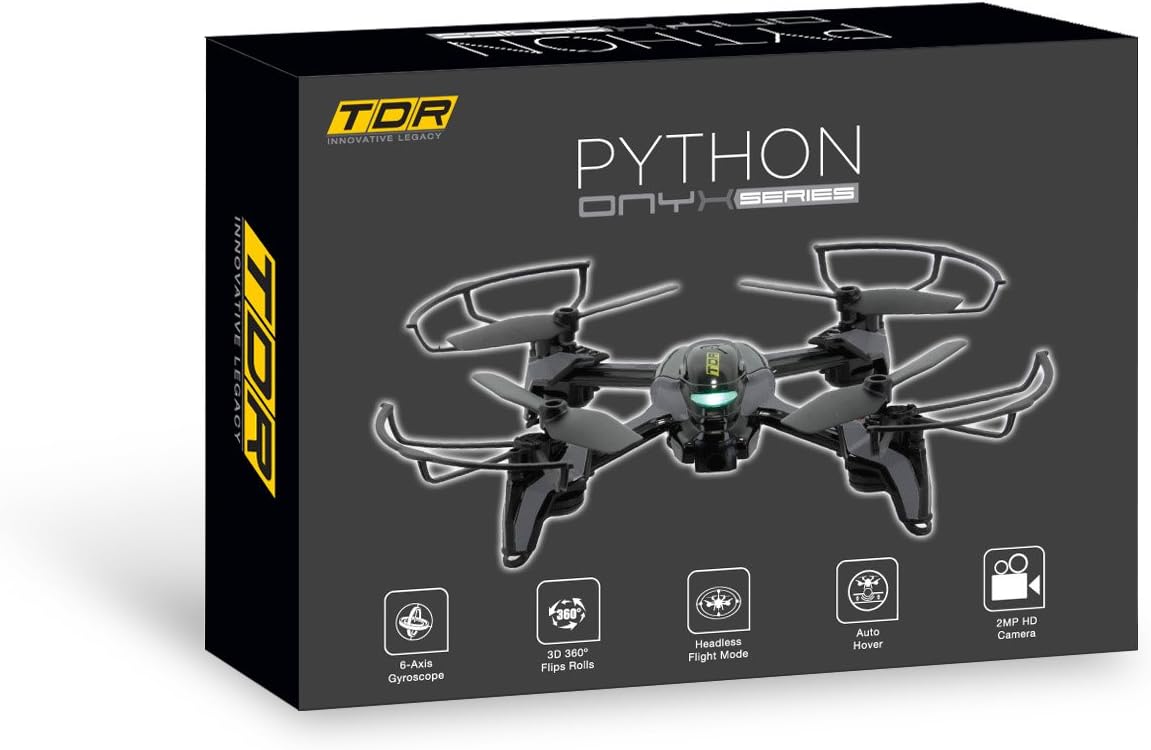 Tenergy TDR Python Mini RC Quadcopter Drone with Camera HD 720P Auto Hovering 3D 360° Flips Rolls Headless Mode Drone for Beginners