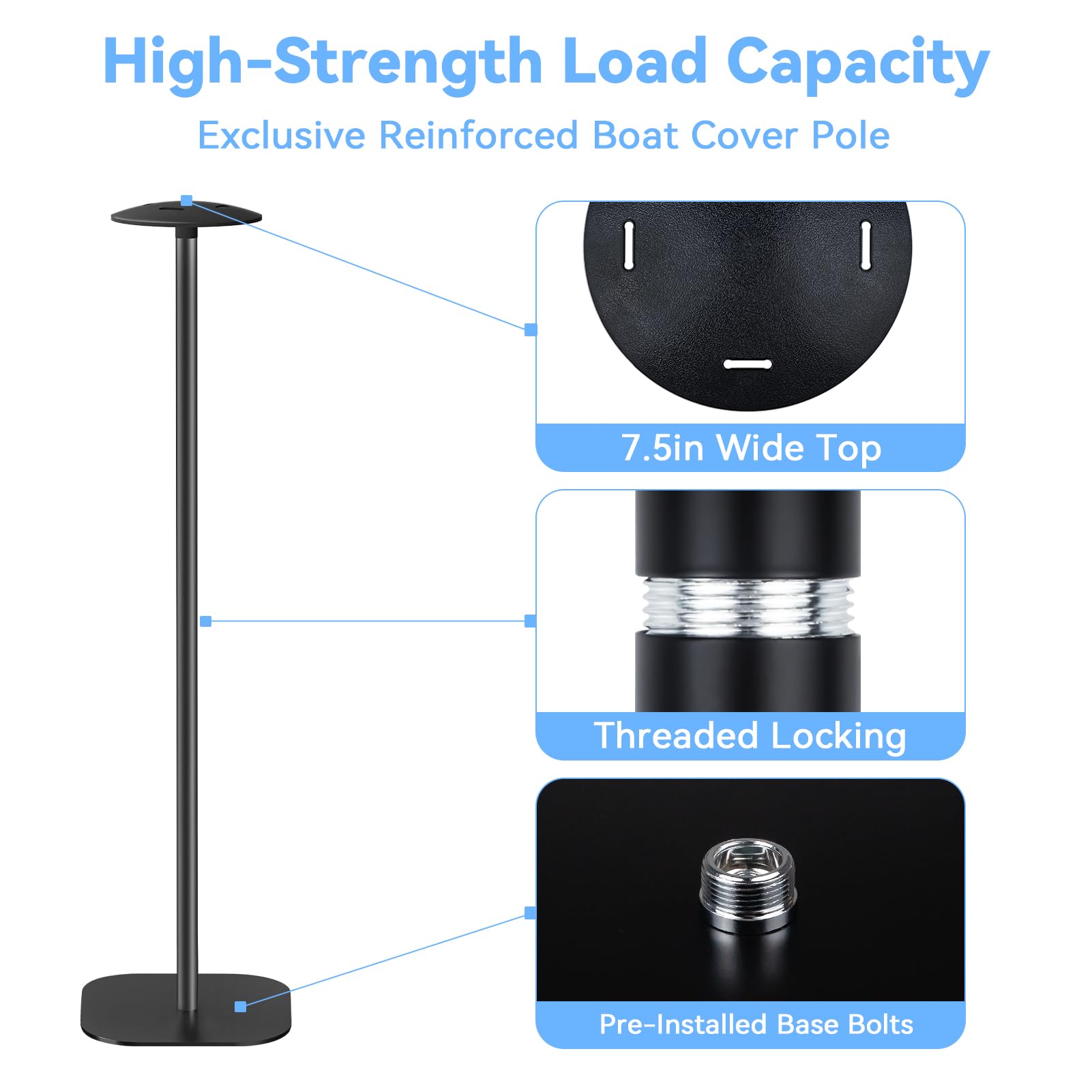 DACK Boat Cover Support Poles Stand System,Pontoon Boat - View #4