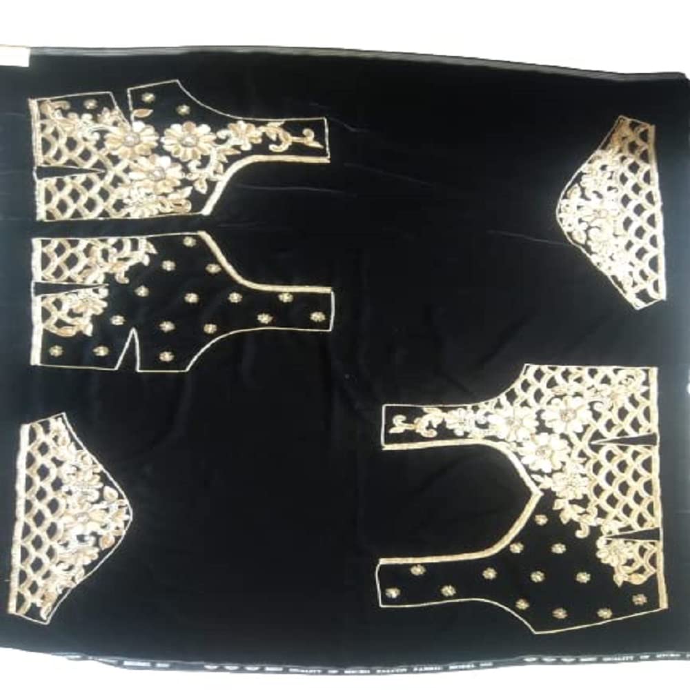 BORDER MUSEUM DesZardozi with Badla work Blouse on Black Velvet 4