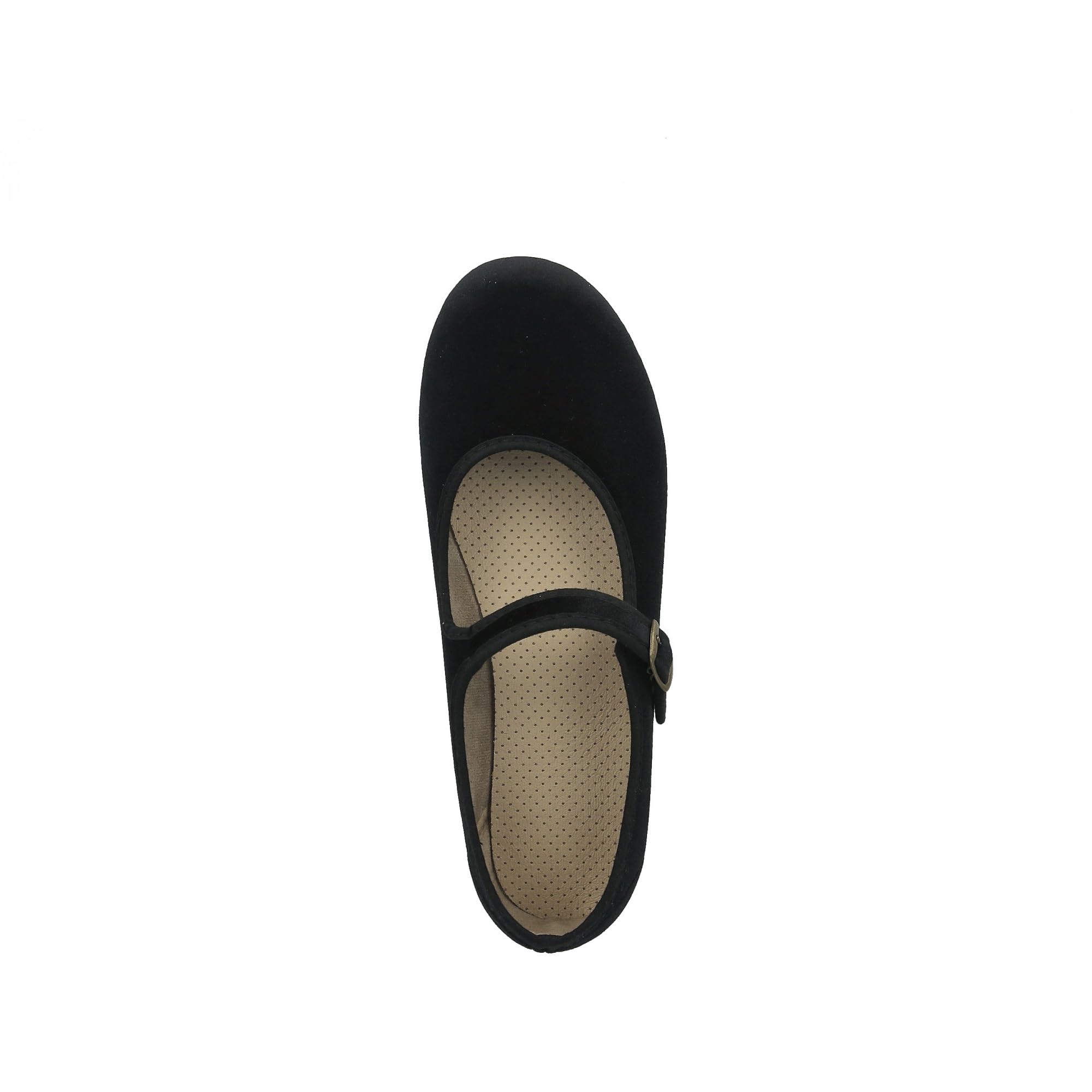 Merceditas Mujer de Terciopelo. Bailarinas Planas Sandalias Casual Mary Jane Cómodas. Hechas en ESPAÑA. Cierre Hebilla. Color Negro y Burdeos
