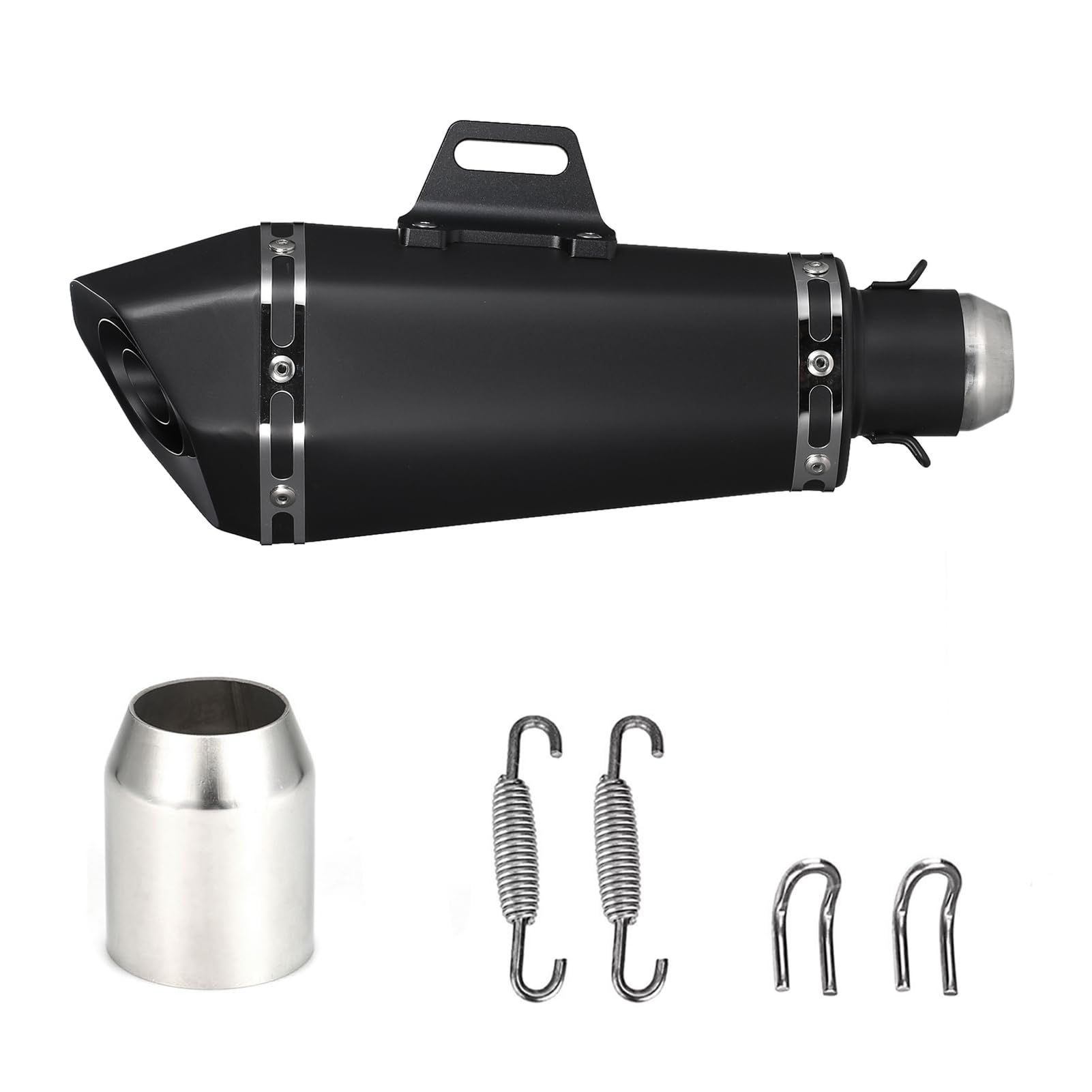 Jemora Silenziatore di Scarico per Moto da 1,5-2 '' Tubi di Scarico universali Silenziatore Tubo di Coda Stile Moda Sostituzione Resistente alle Alte Temperature per Moto ATV ZX6R 10R Z900 Z800 R3