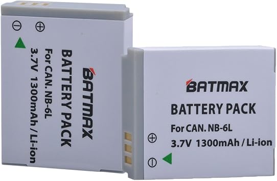Batmax 2 Pack NB-6L NB-6LH Replacement Batteries for Canon Powershot SX500 is, SX710 HS,SX520 HS,SX530 HS,SX510 HS,S120,SX700 HS,SX610 HS,SX600 HS, D30, and S95 Cameras